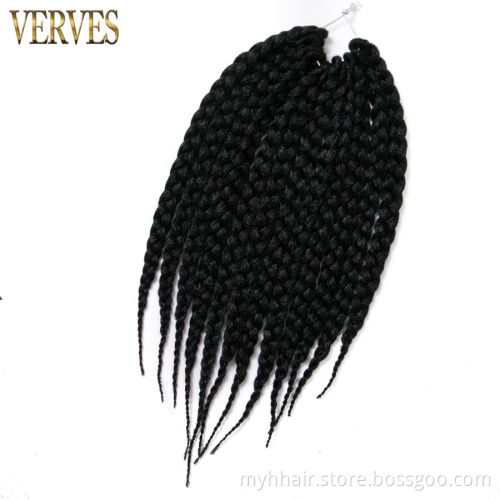 VERVES Crochet Box Braids Hair Extensions 14 Inch 12 strands/piece Burgundy Blonde Black Synthetic Pure Color Braiding Hair